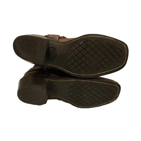 Frye Harness Brown Leather 8R Booties - Size 6 - Picture 6 of 10